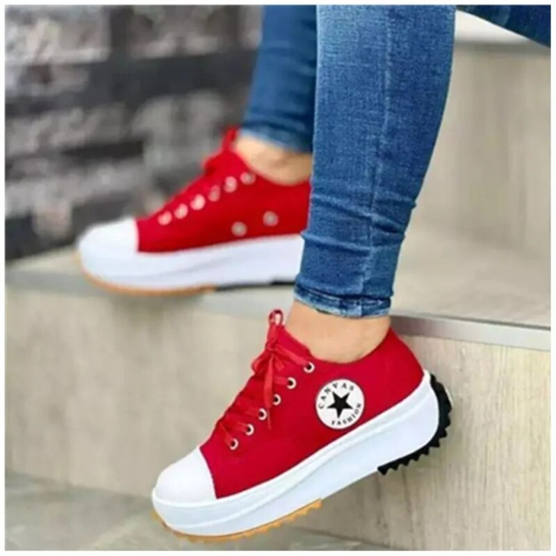 Aaliyah | Women's Sneakers with Cushioned Platform & Breathable Canvas | Stylish Comfort for All-Day Wear