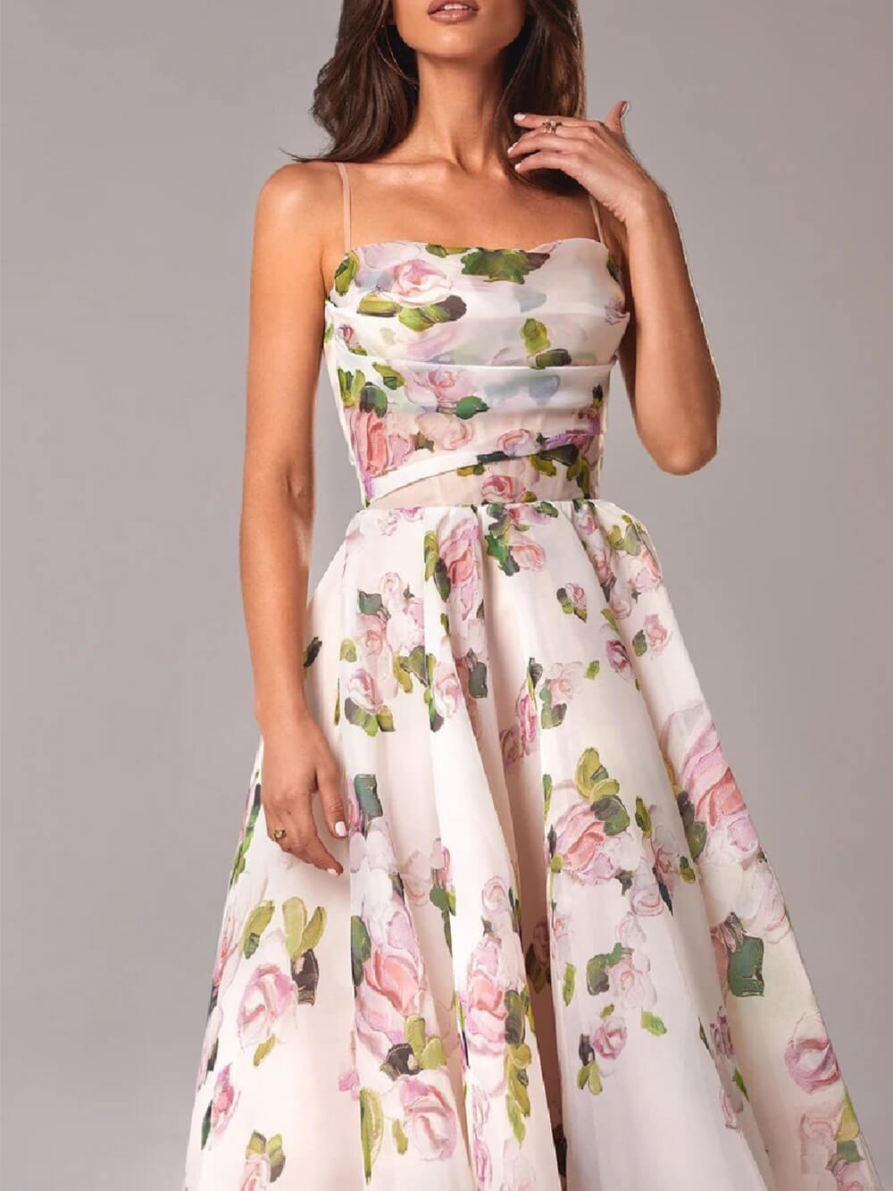 Charming Midi Dress | Women's Dress with Unique Print & V-Neck Design | Effortless Style for Any Occasion