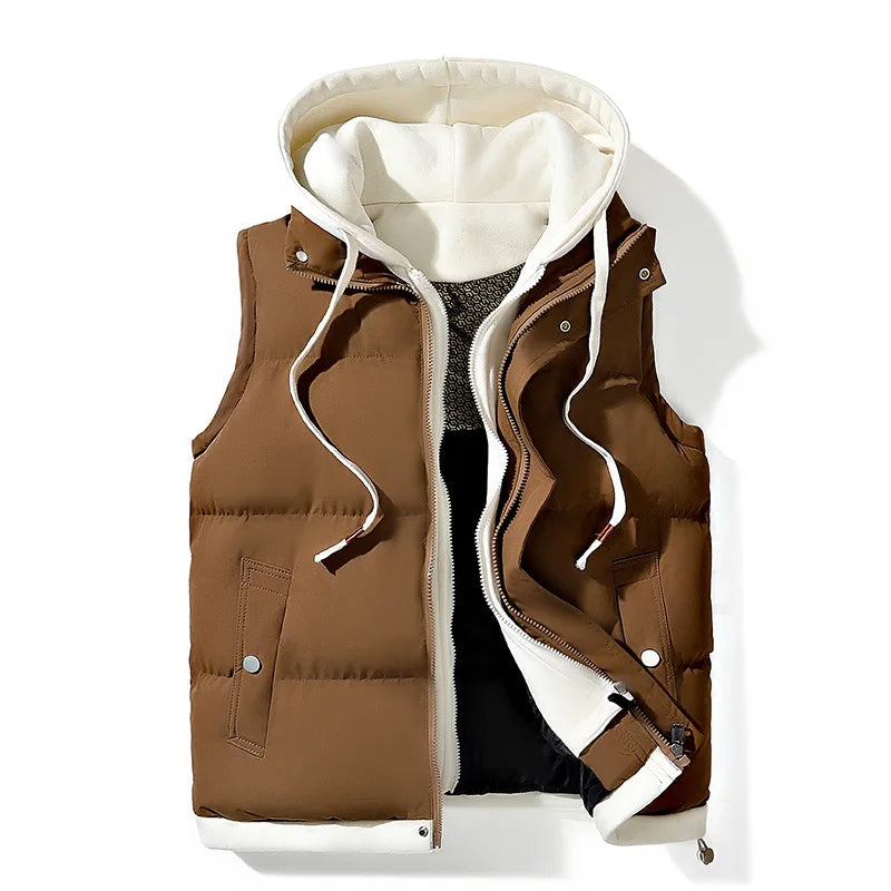 Cozy Puffer Gilet | Soft Shell Hooded Design with Insulated Lining for Warm Layering