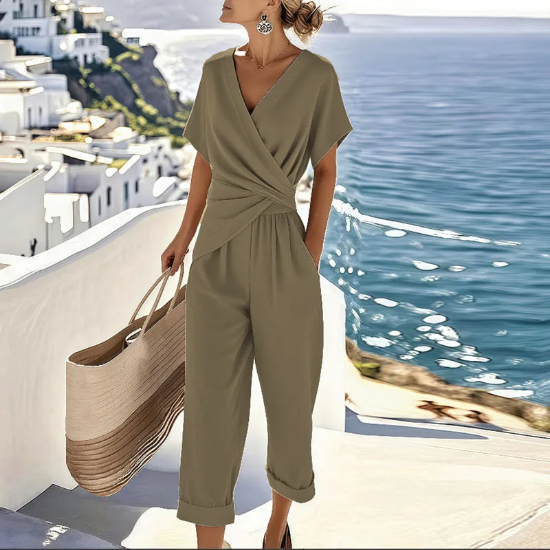 Elegant Women's Set | Two-Piece Set with Flattering Wrap-Front Design | Versatile Outfit for Effortless Style