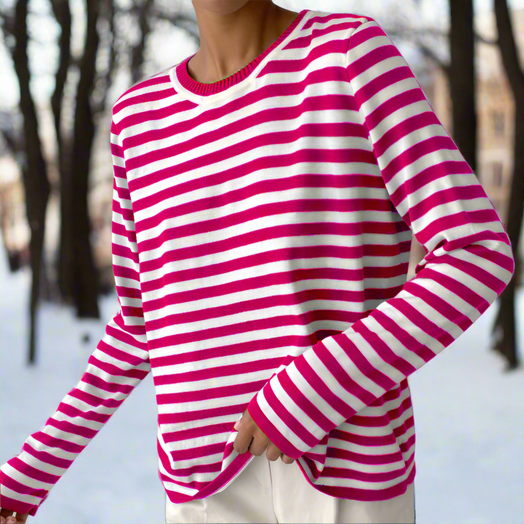 Essential Collection | Women's Top with Relaxed Fit & Timeless Striped Design | Comfortable Everyday Wear