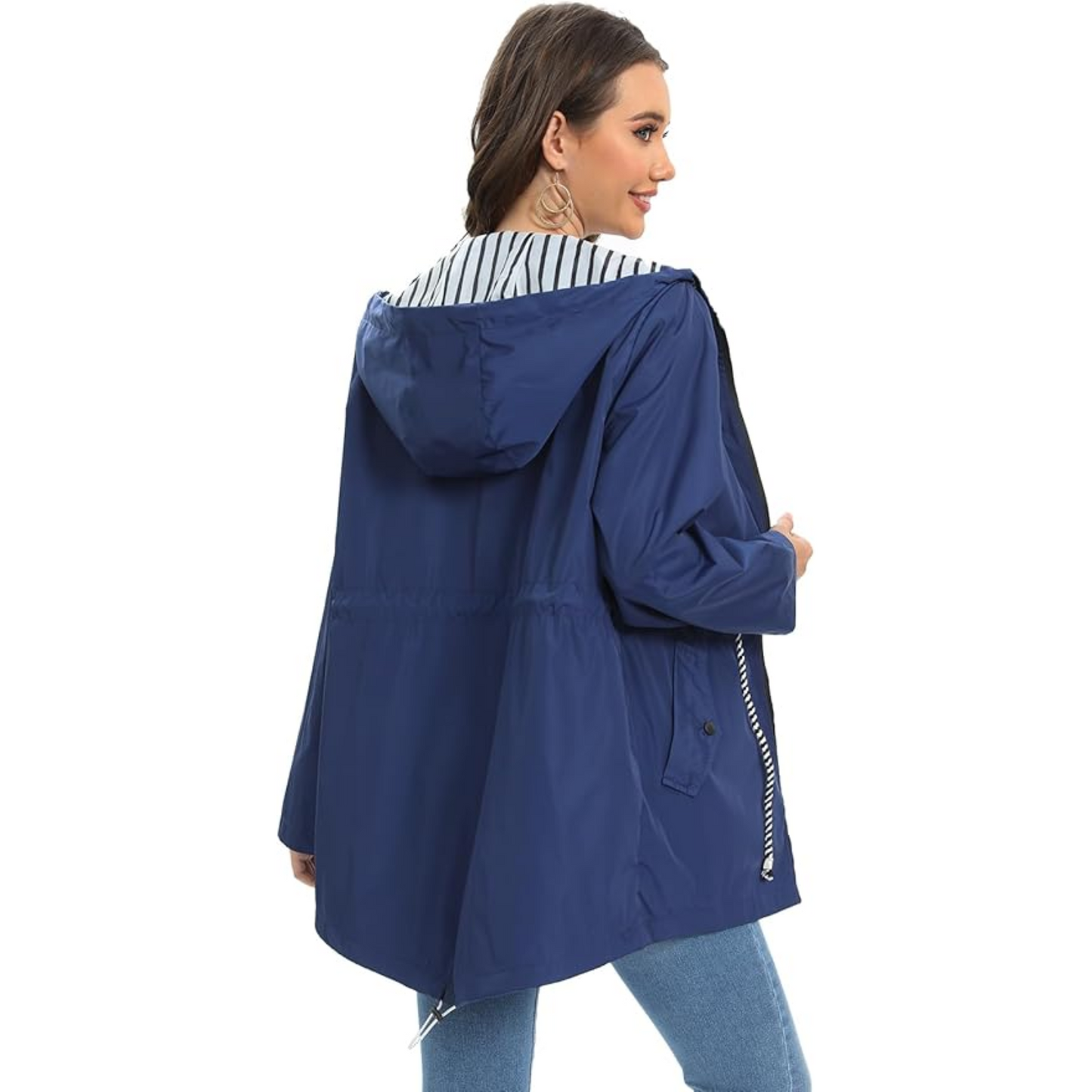 Women's Waterproof Rain Jacket — Lightweight Adjustable Hood 9