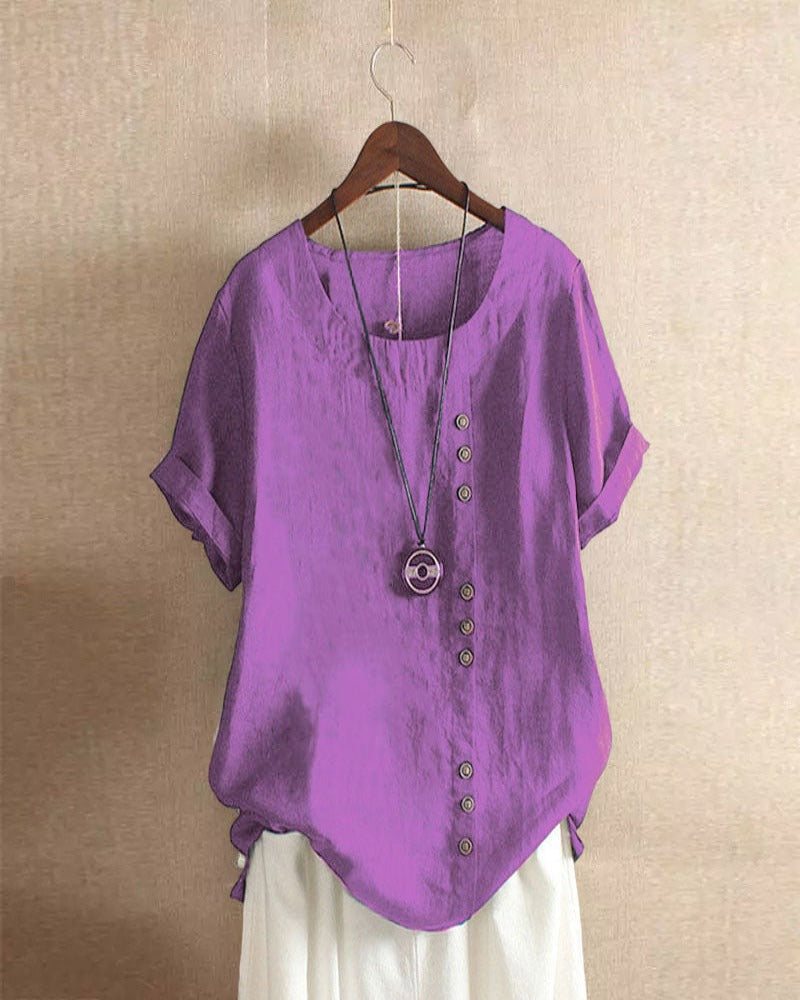 Summer Breeze | Women's Blouse with Button Detail | Lightweight Comfort for Effortless Summer Style