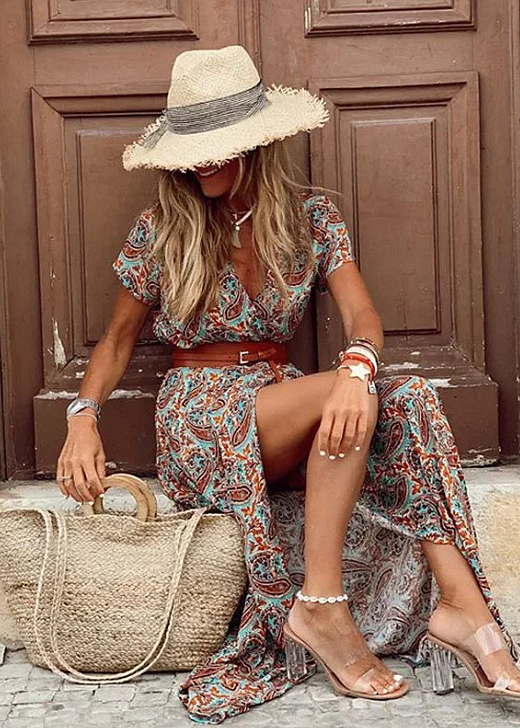 Justine™ Airy Boho Maxi Dress With Matching Belt 7