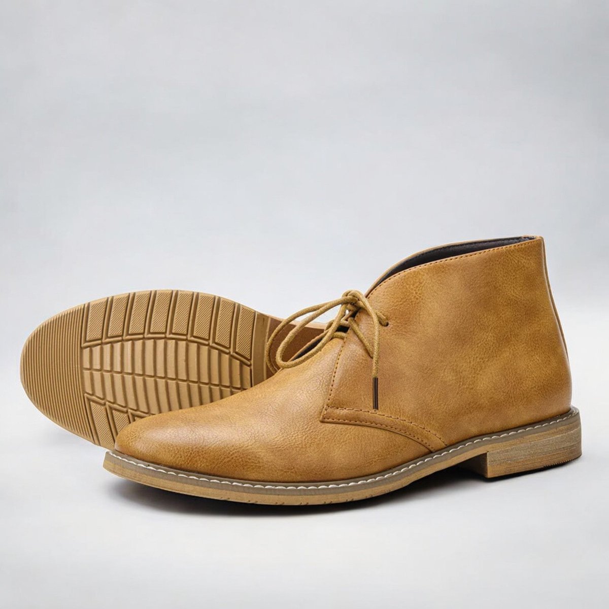 Men's Faux Leather Lace-Up Chukka Ankle Boots 5