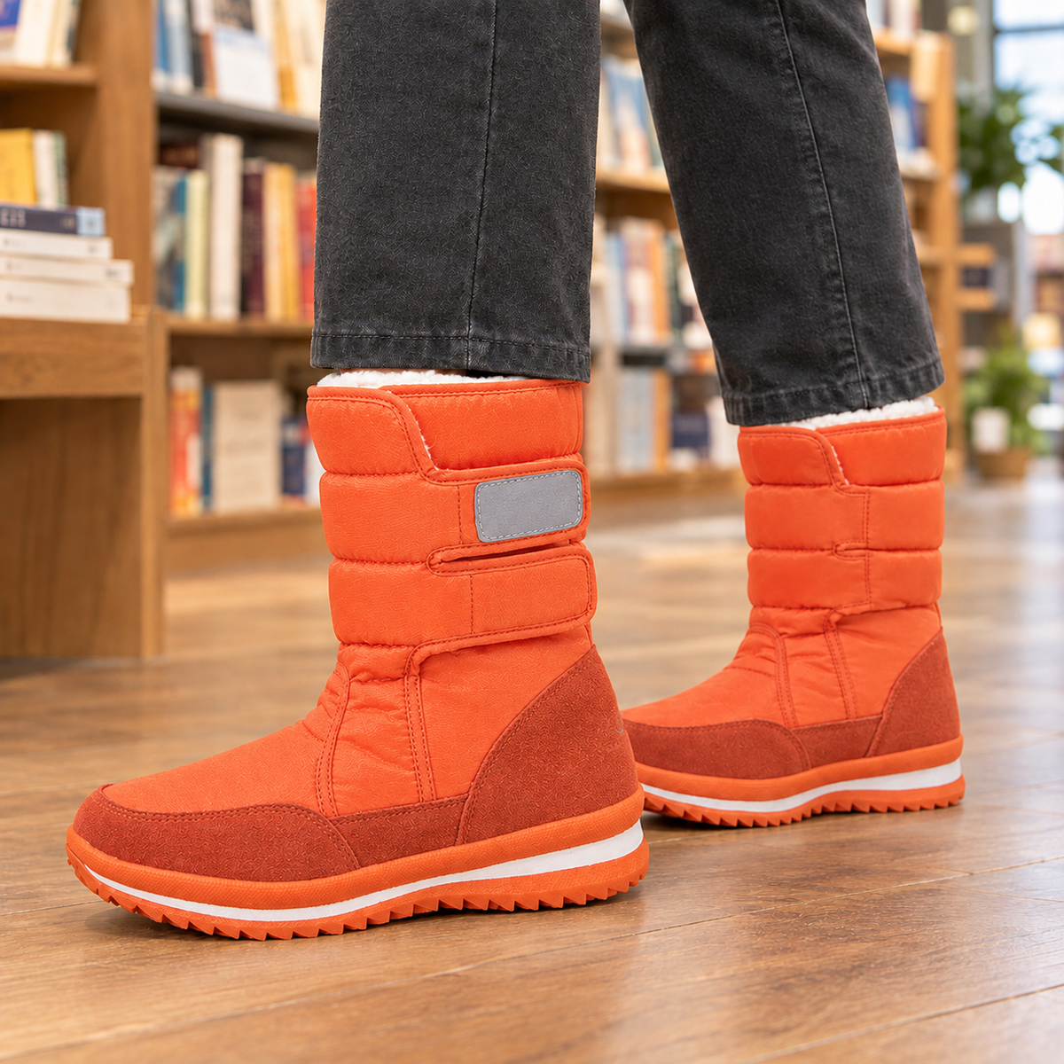 Quilted Winter Boots for Men with Wool Lining and Straps 7