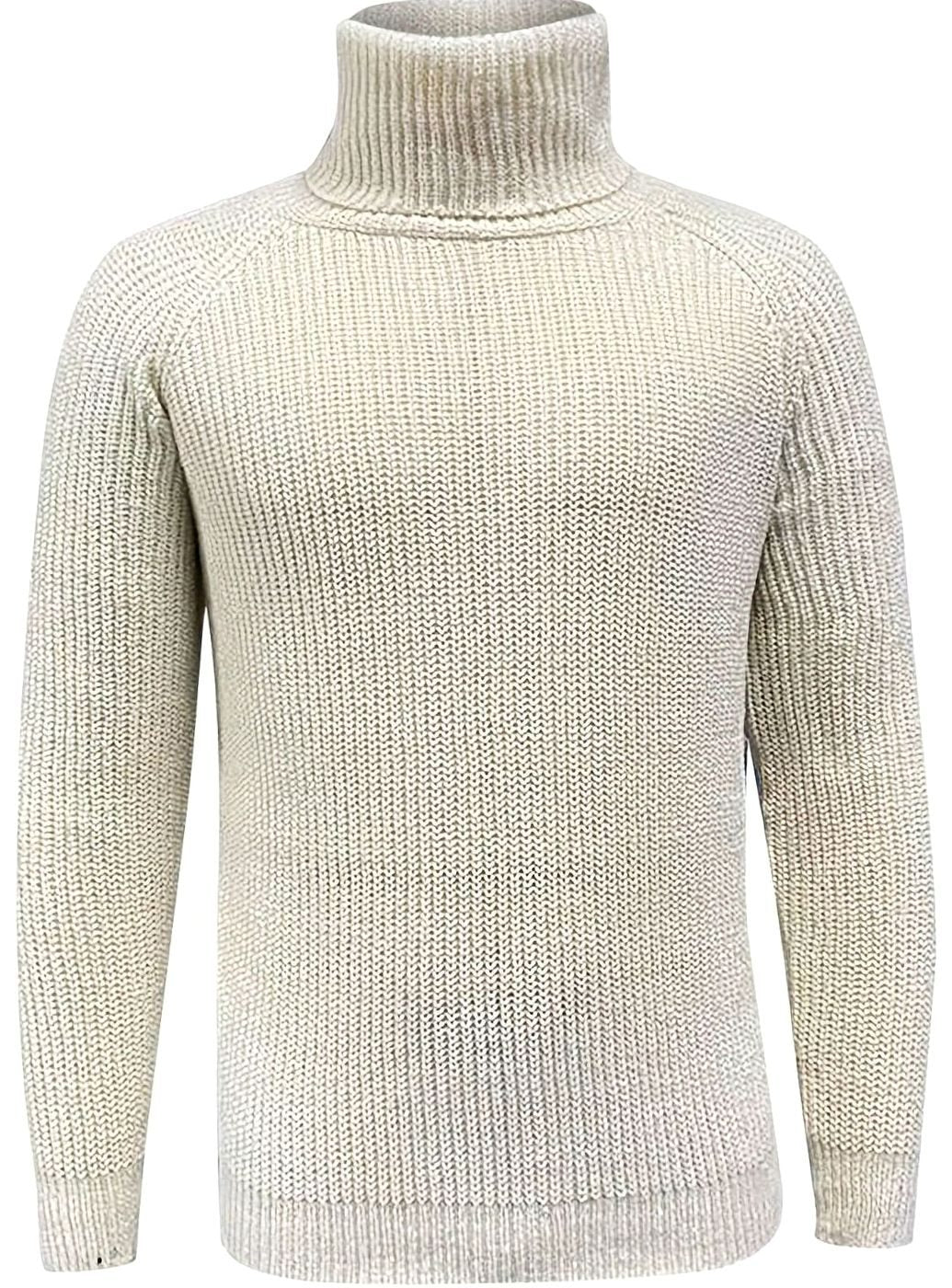 Men's Ribbed Knit Turtleneck Sweater — Regular Fit Pullover 5