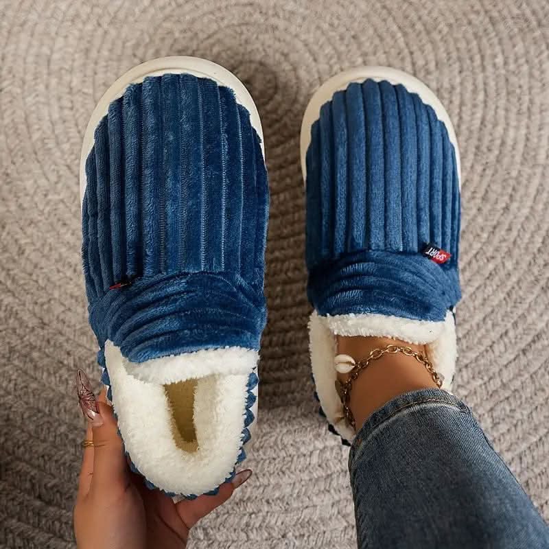 Thermal Corduroy Slippers with Fleece Lining, Unisex 11
