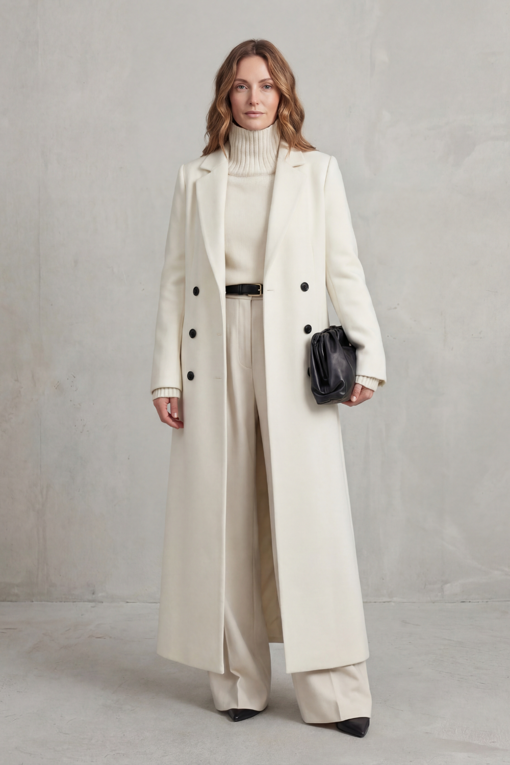 Double Breasted Wool Blend Coat for Women, Longline 14