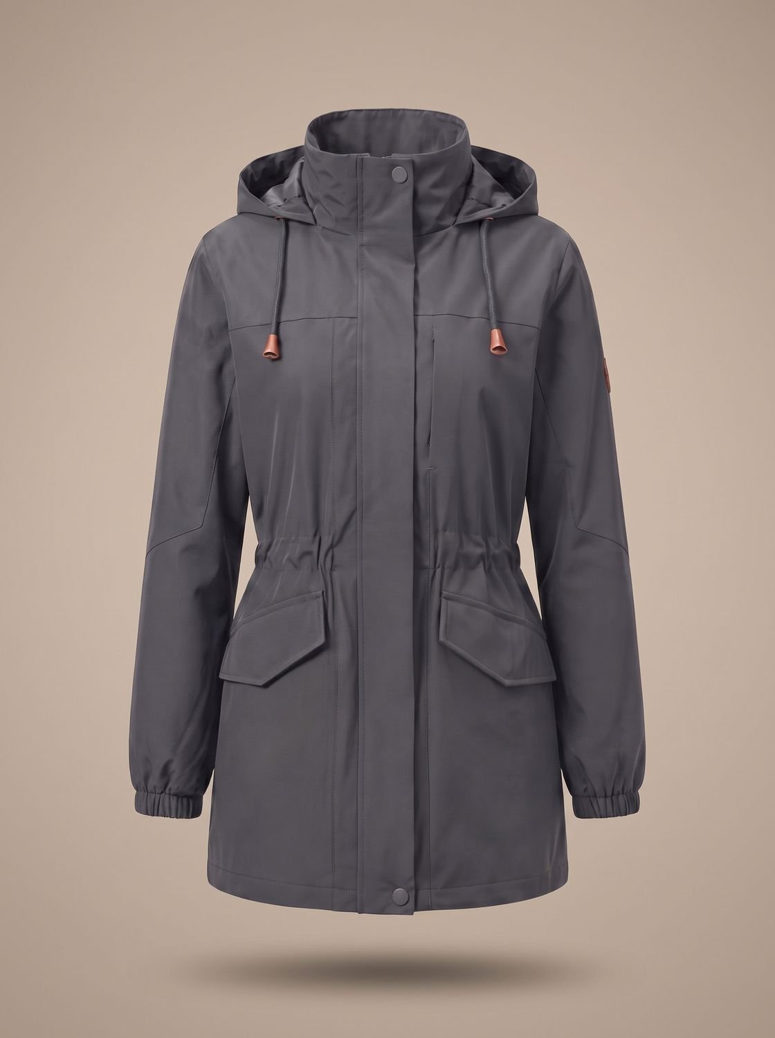 Women's Water-Resistant Hooded Parka Coat Plus Size 10
