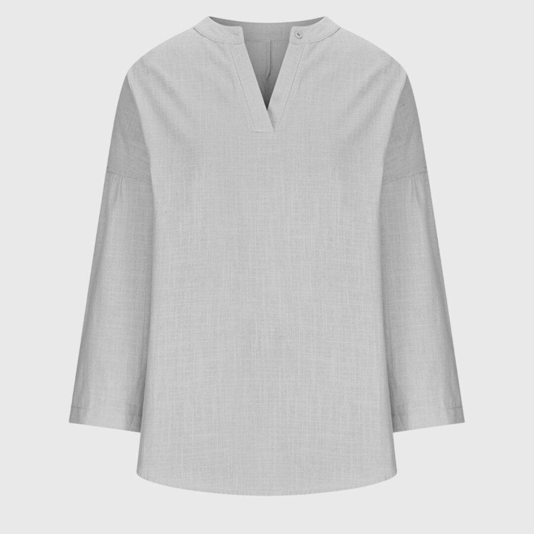 Flowy Elegant Beach Shirt for Women — Long Sleeve Relaxed Fit 7