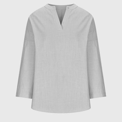 Flowy Elegant Beach Shirt for Women — Long Sleeve Relaxed Fit 7