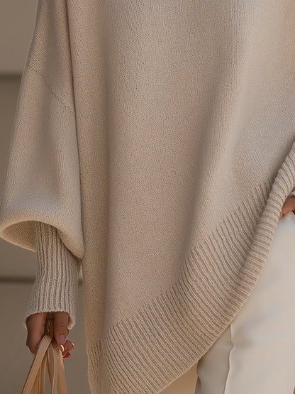 Oversized Wool Blend Knit Sweater — Women's Drop Shoulder Top 3
