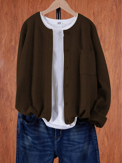 Women's Relaxed Oversized Knit Cardigan — Open Front Sweater 12
