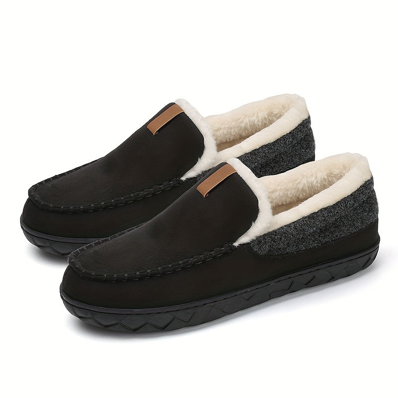 Men's Sheepskin Lined Slippers — Non-Slip Slip-On House Shoe 7