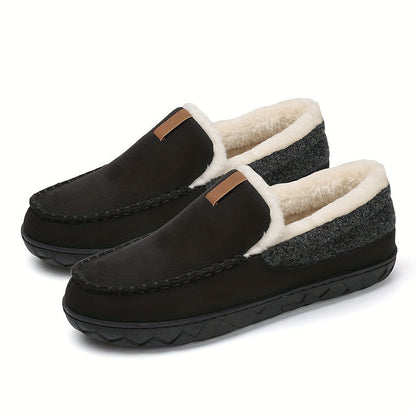 Men's Sheepskin Lined Slippers — Non-Slip Slip-On House Shoe 7