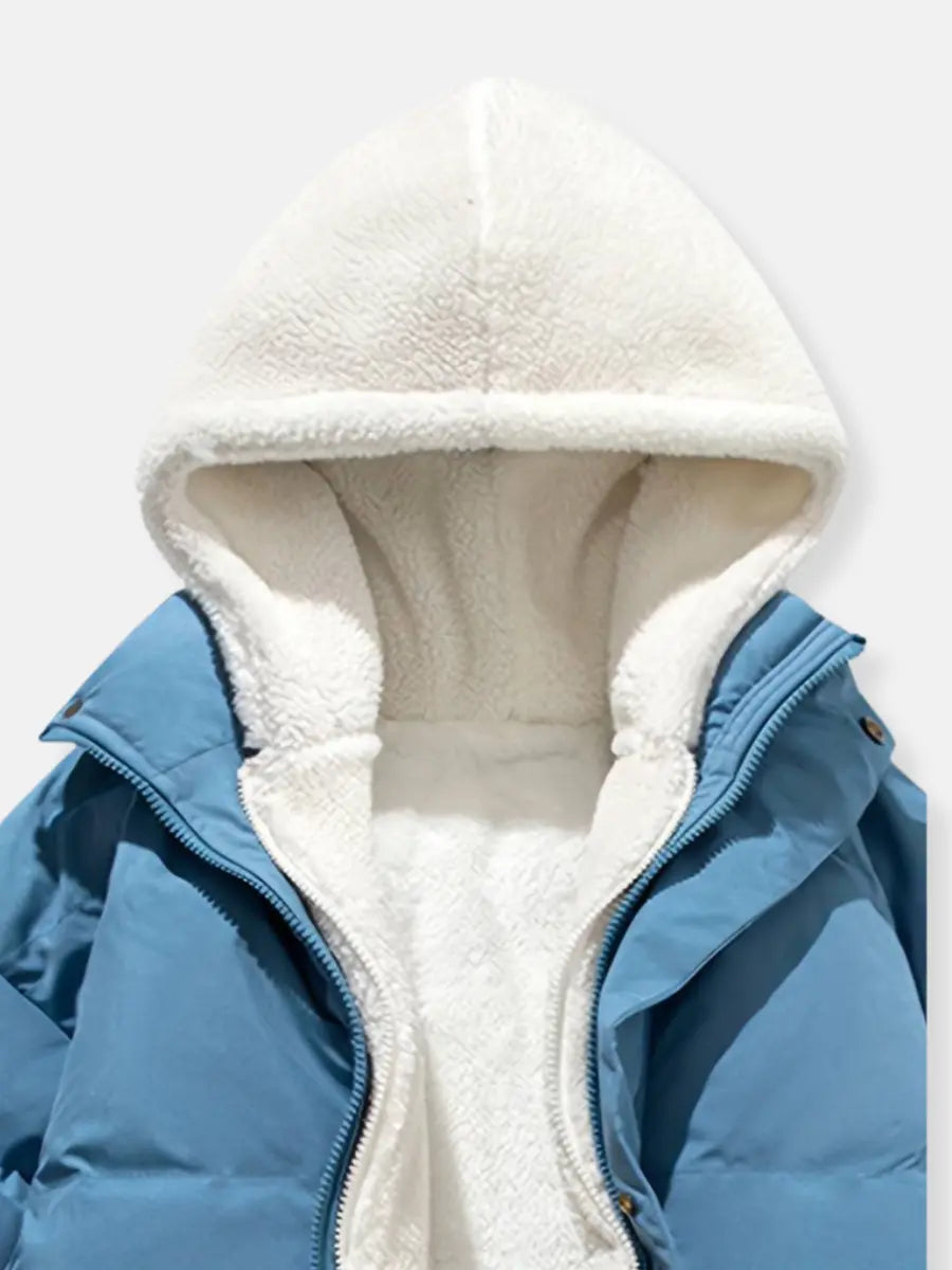 Women's Fleece-Lined Zip-Up Winter Jacket — Hooded Quilted Coat 13
