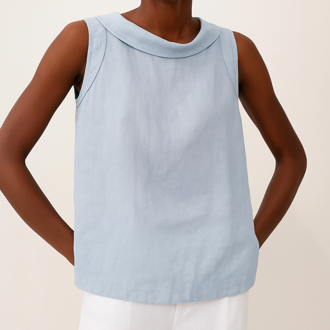 Sleeveless Roll Collar Top — Elegant Summer Essential 5