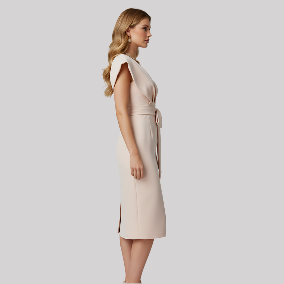 Elegant One-Shoulder Cocktail Dress with Sequins & Belted Waist for Stunning Silhouette