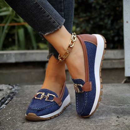 Ellie Collection | Black Loafers for Women with Slip-Resistant Sole | Stylish Comfort for Everyday Wear
