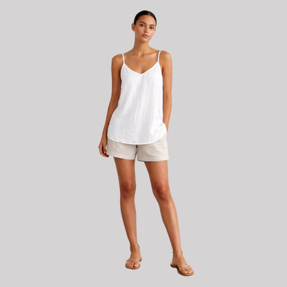 Linen Spring Top | Women's Tank Top with Spaghetti Straps | Relaxed Fit for Effortless Style