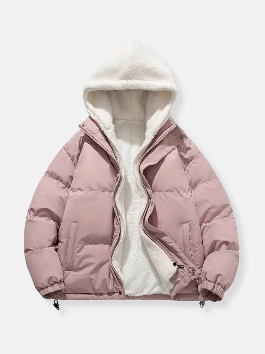 Women's Fleece-Lined Zip-Up Winter Jacket — Hooded Quilted Coat 19