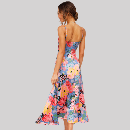 Holly | Women's Floral Printed Maxi Dress with Elegant Design | Perfect for Weddings and Special Occasions