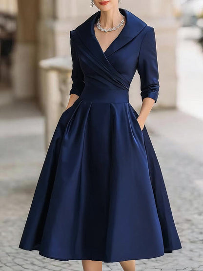 Reece™ Elegant Midi Dress — Flattering Satin-Finish Silhouette 1