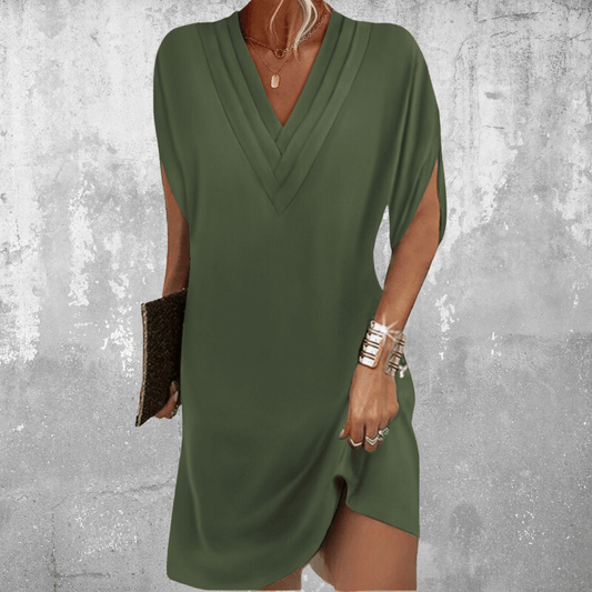 Brooke™ Elegant Tummy-Covering V-Neck Dress for Women 1