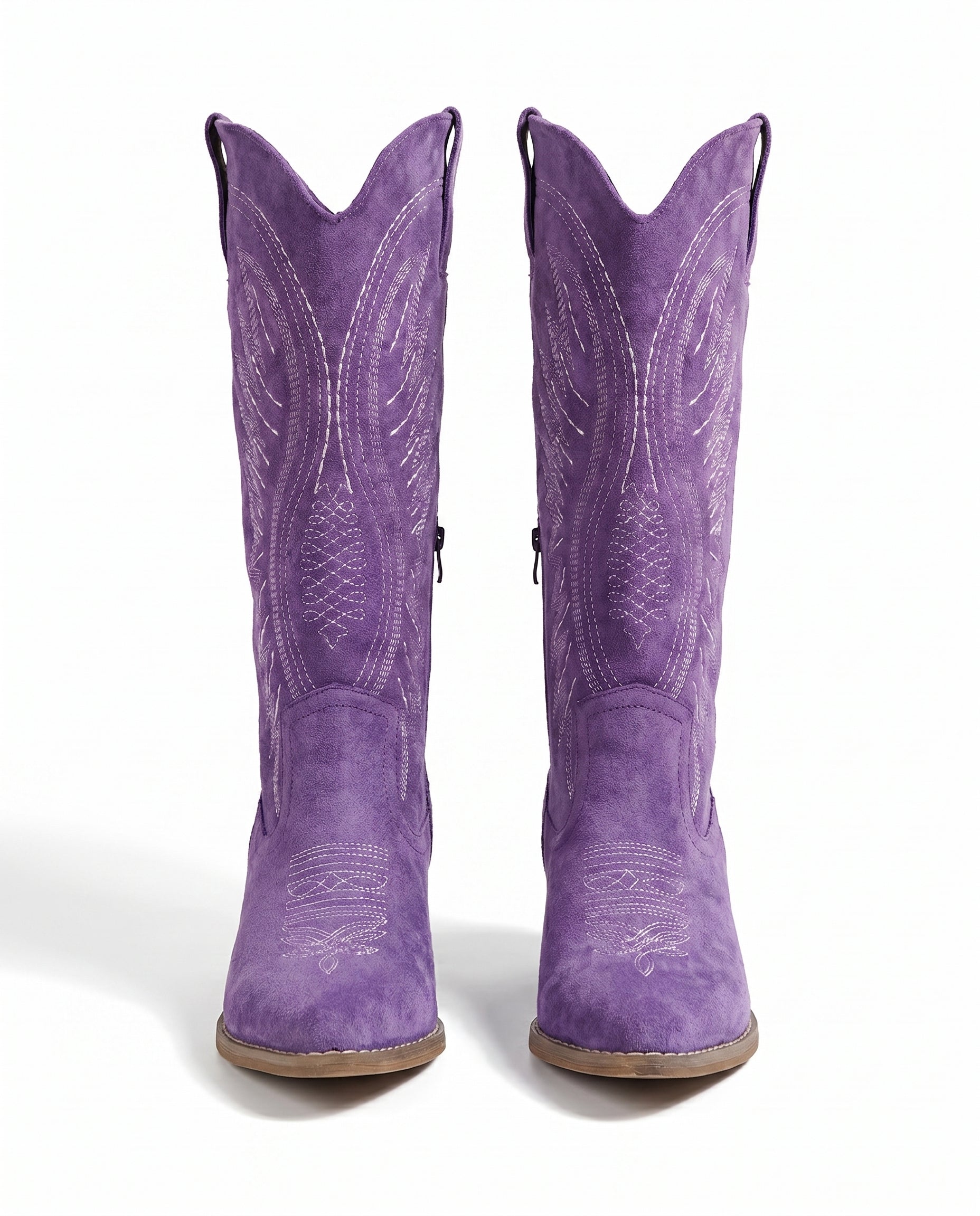 Women's Embroidered Suede Cowboy Boots — Knee-High Western Style 17
