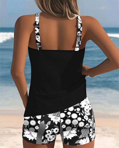 Melanie™ Floral Two-Piece Swimsuit with Tank Top & Shorts 6