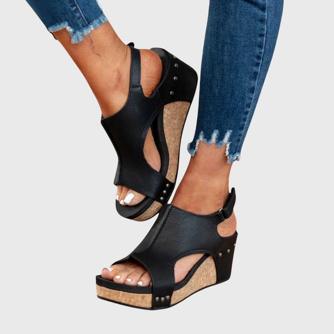 Adela Orthopedic Sandals — Cushioned Wedge with Adjustable Buckle 7