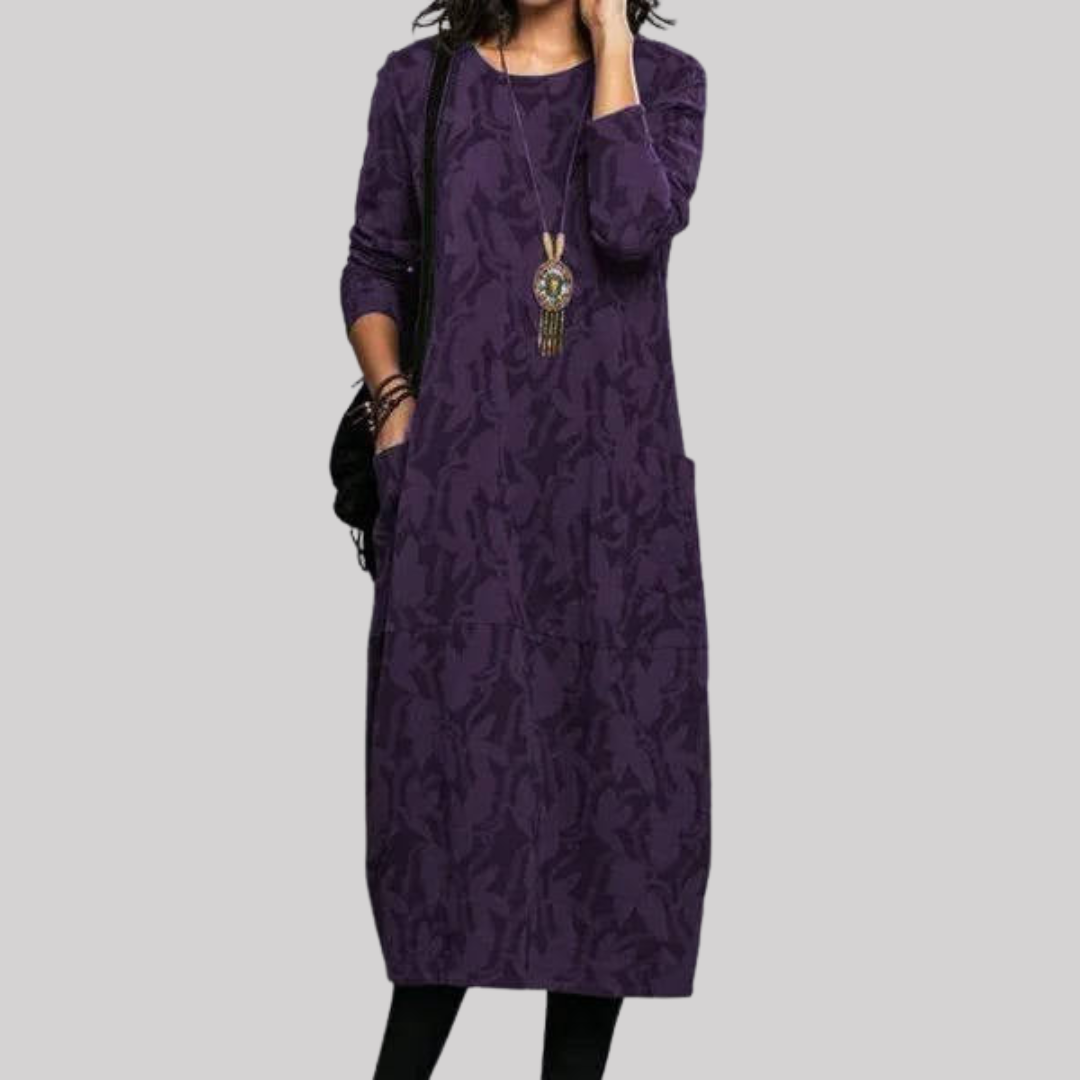 Chic Floral Midi Dress | Soft Cotton Blend with Pockets for Effortless Style