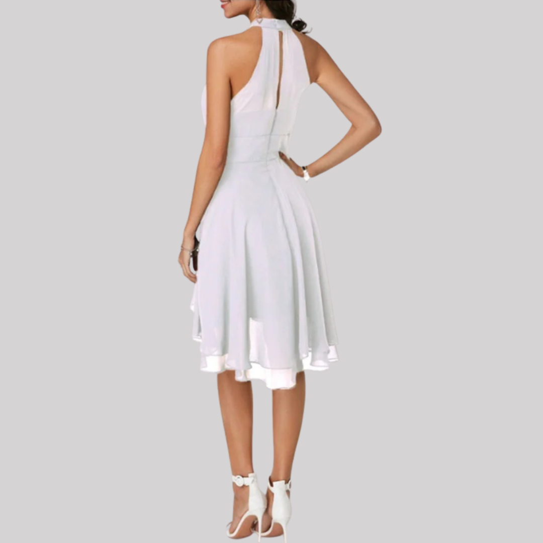 Elegant Collection | Women's Dress with Ruffle Hem & Halter Neck | Perfect for Summer Cocktails