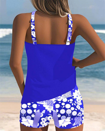 Melanie™ Floral Two-Piece Swimsuit with Tank Top & Shorts 10
