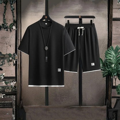 Lounge Comfort | Men's Waffle Knit Lounge Set with Relaxed Fit | Breathable Fabric for Casual Comfort