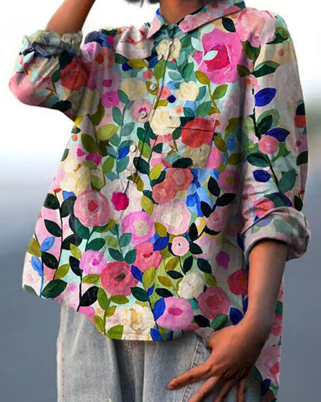 Monette Floral Blouse — Lightweight Feminine Everyday Top 2
