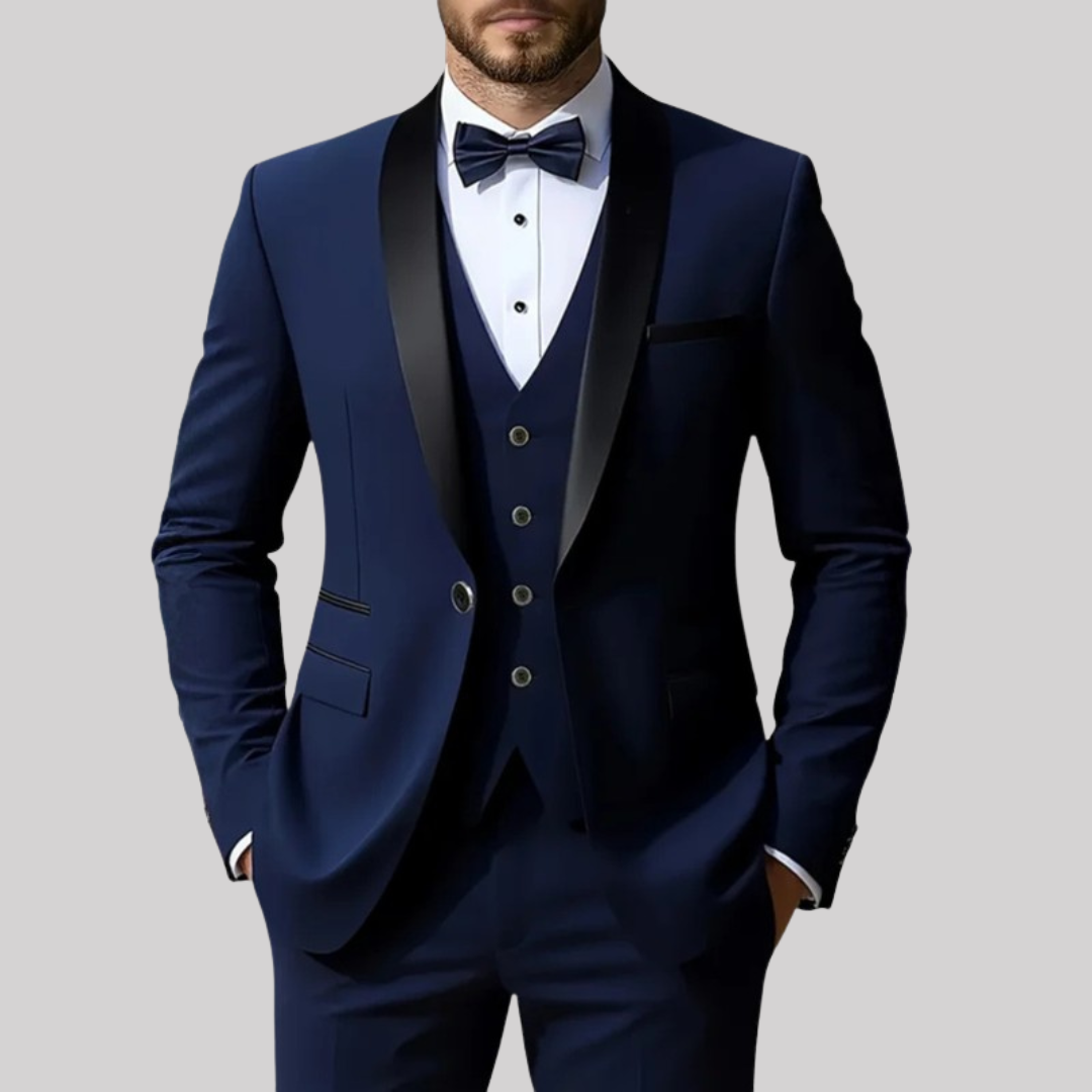 Elegant Men's Suit | Tailored Three-Piece Wedding Suit with Shawl Lapel | Perfect for Summer Weddings