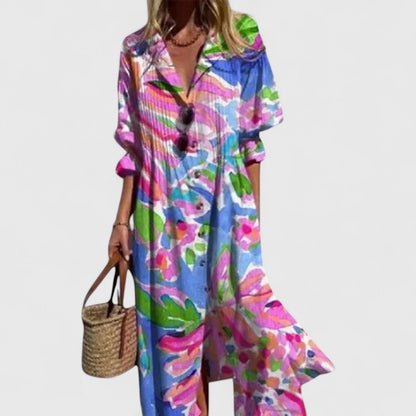 Paula Elegant Boho Dress — Vibrant Floral Women's Maxi 5