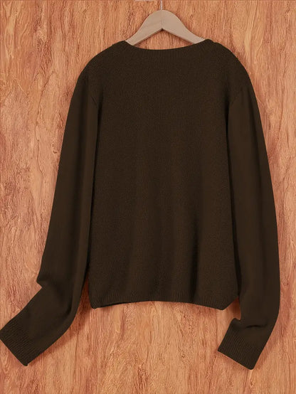 Women's Relaxed Oversized Knit Cardigan — Open Front Sweater 2