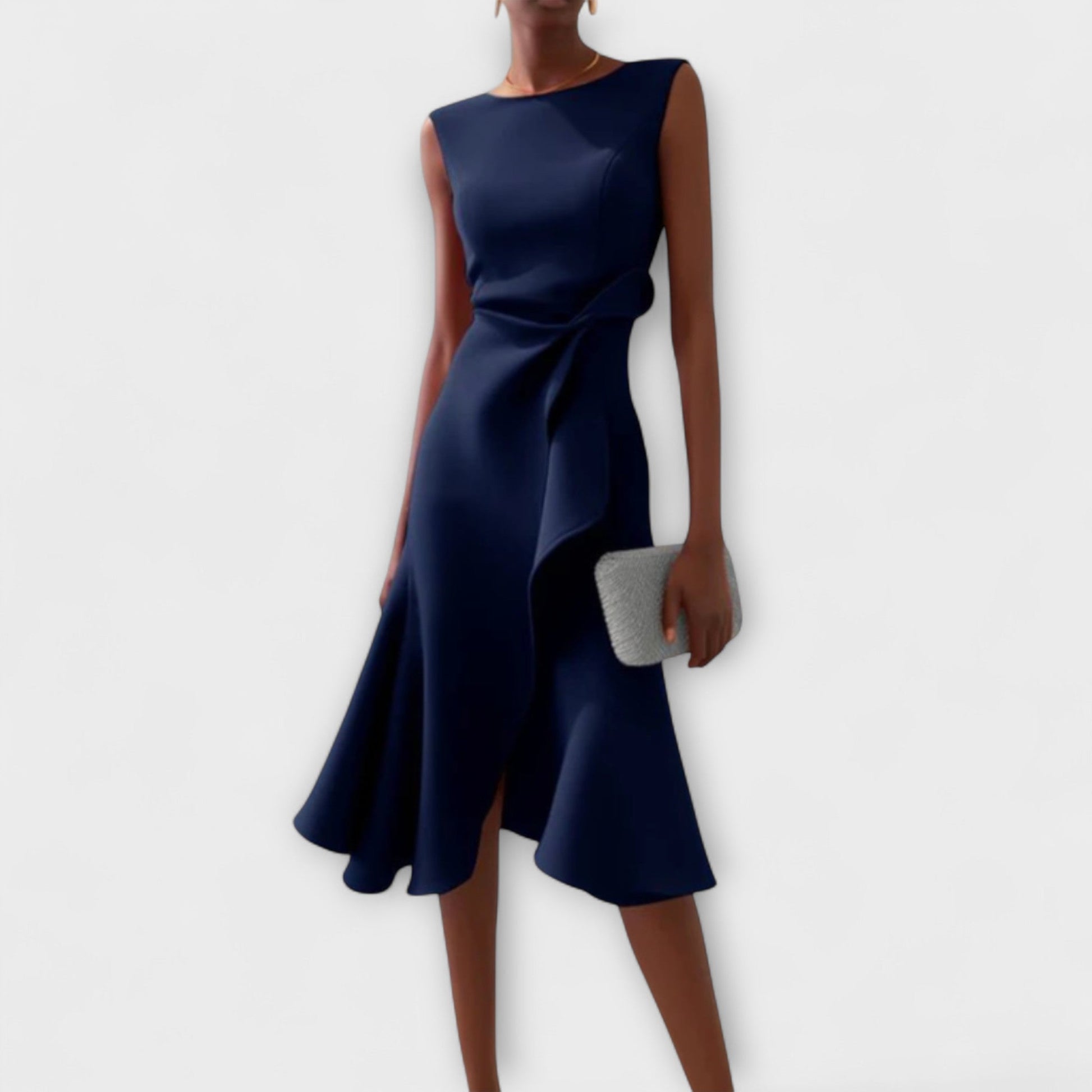 Darlene Sophisticated Asymmetric Sleeveless Midi Dress 3