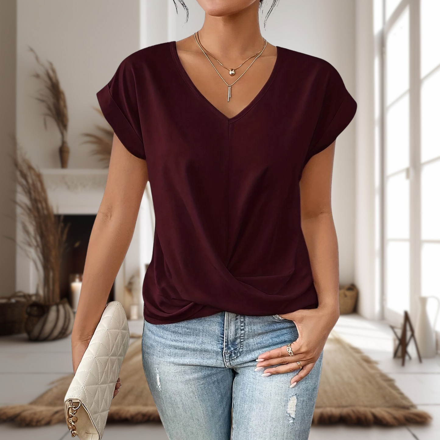 Sweetheart Neck T-Shirt for Women — Lightweight & Breathable 1