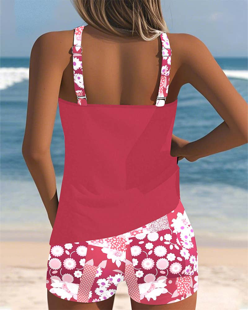Melanie™ Floral Two-Piece Swimsuit with Tank Top & Shorts 2