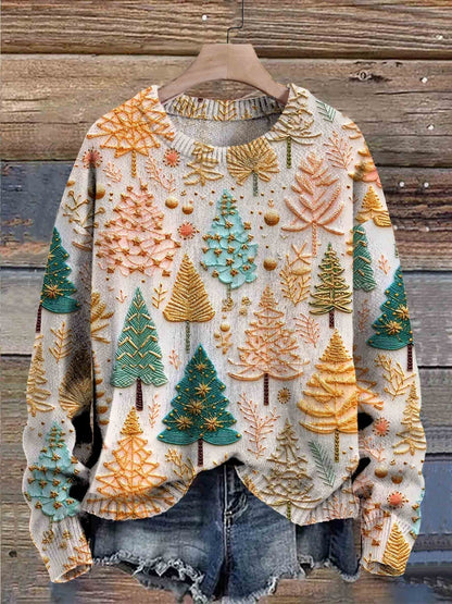 Women's Festive Holiday Knit Sweater — Snowflake Pullover 6