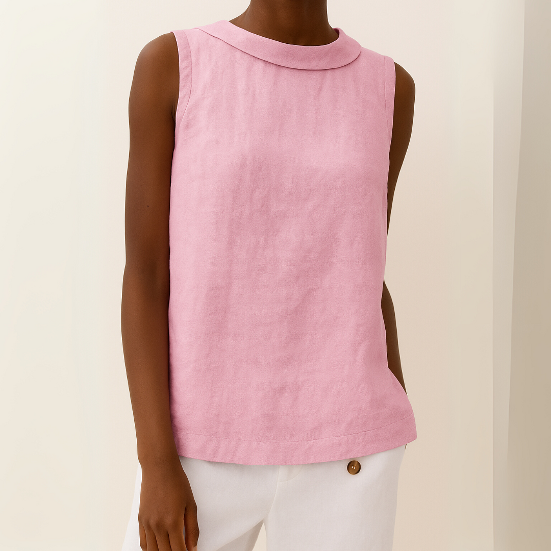 Sleeveless Roll Collar Top — Elegant Summer Essential 7