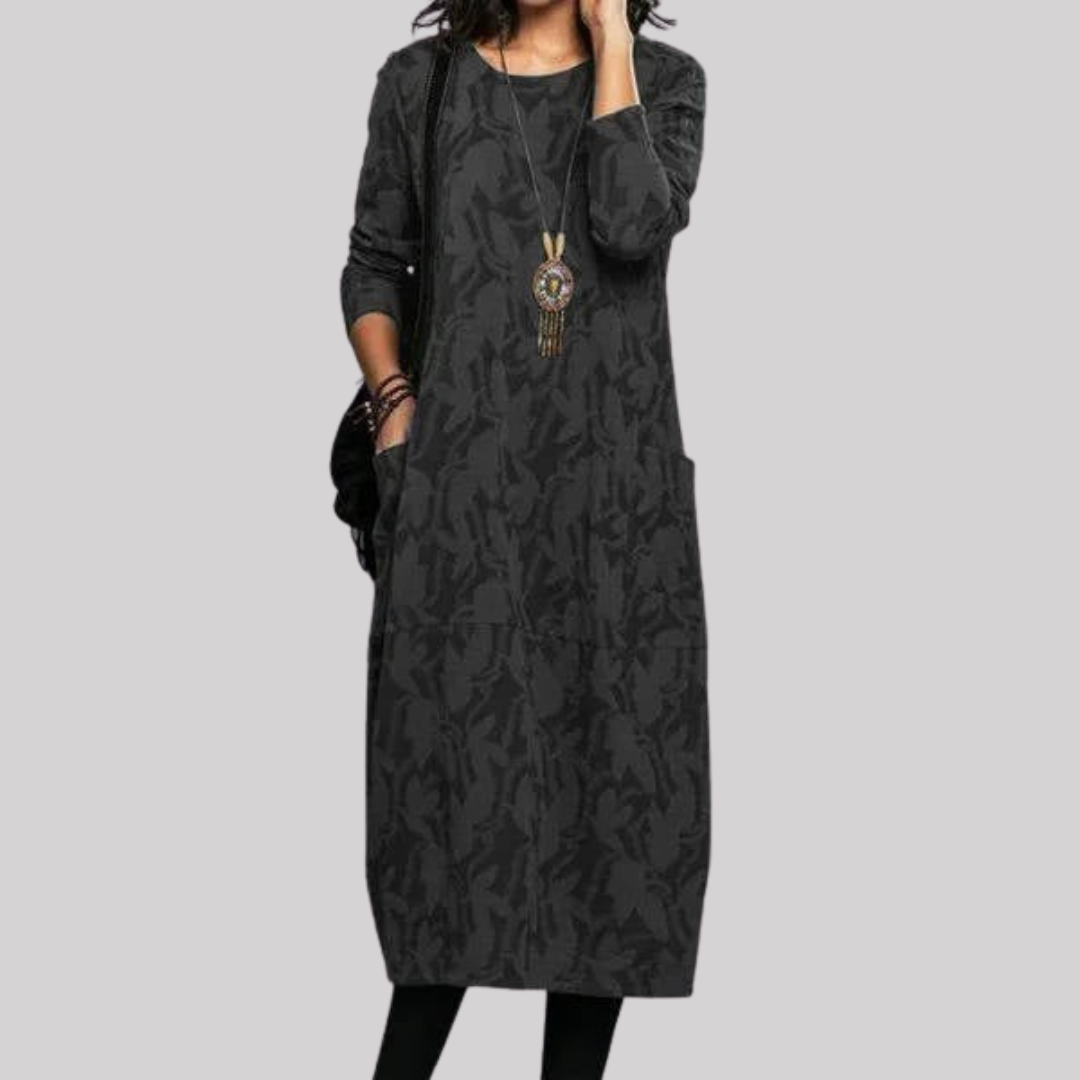 Chic Floral Midi Dress | Soft Cotton Blend with Pockets for Effortless Style