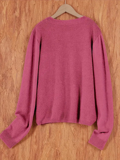 Women's Relaxed Oversized Knit Cardigan — Open Front Sweater 7