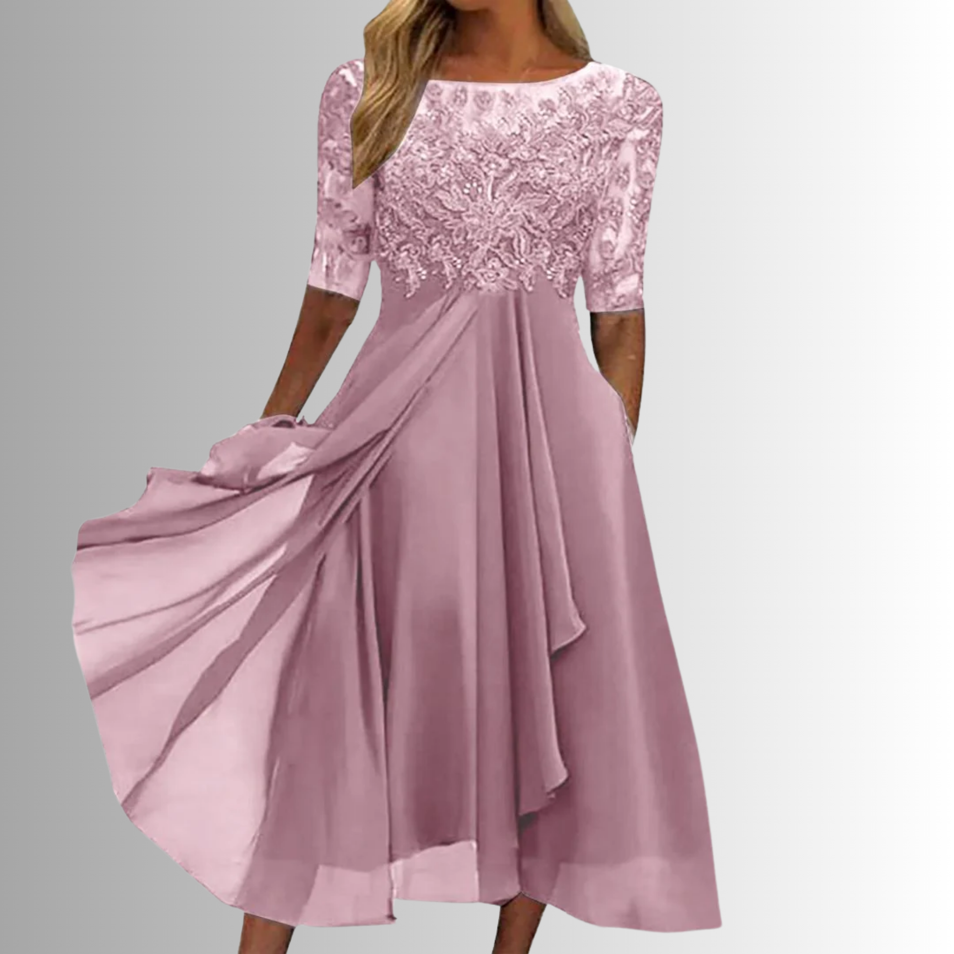 Elegant Lace Dress for Women – Flattering Layered Skirt 2