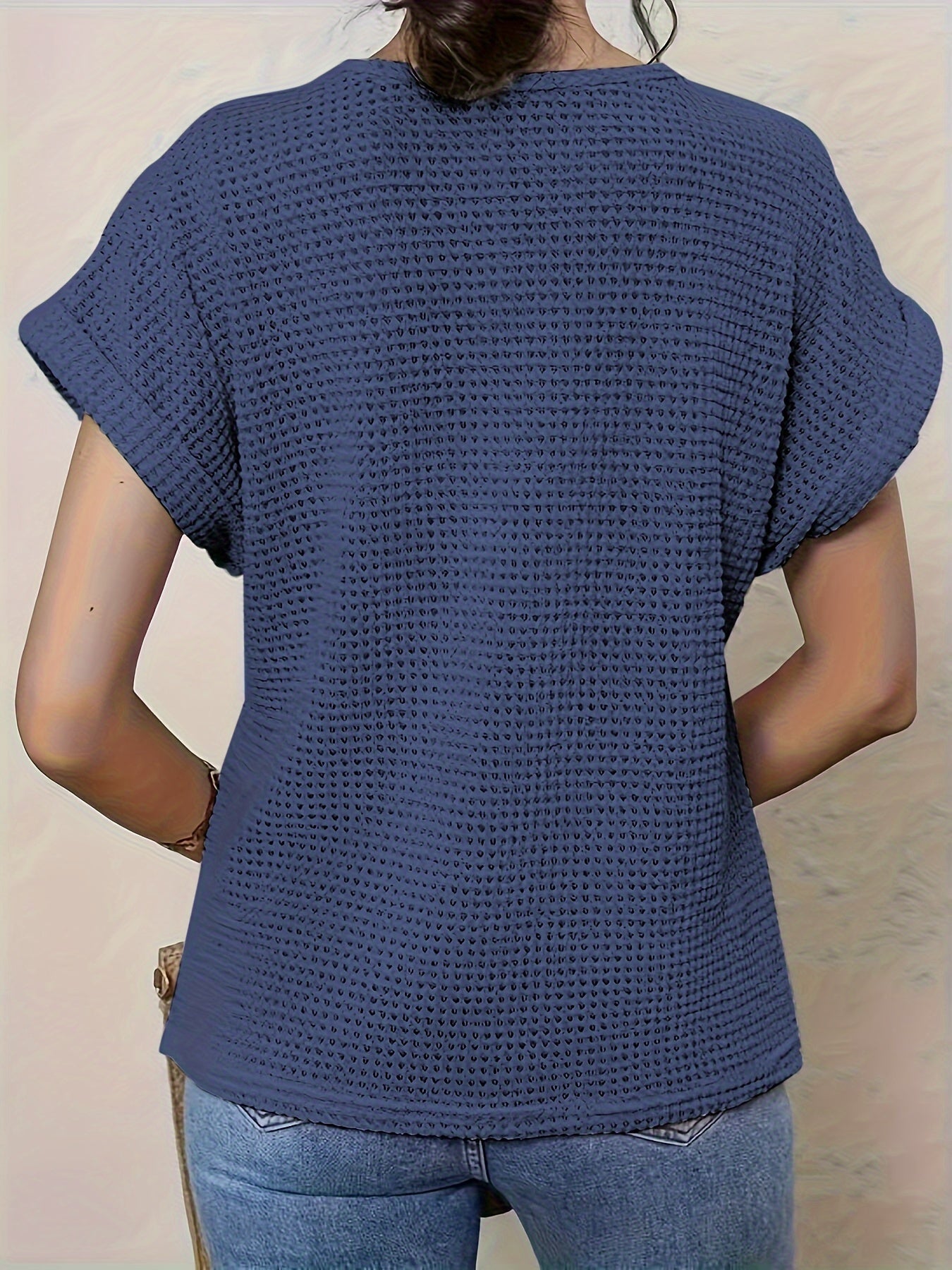 Women's Blouse with Decorative Crochet-Style Neckline Detail 9