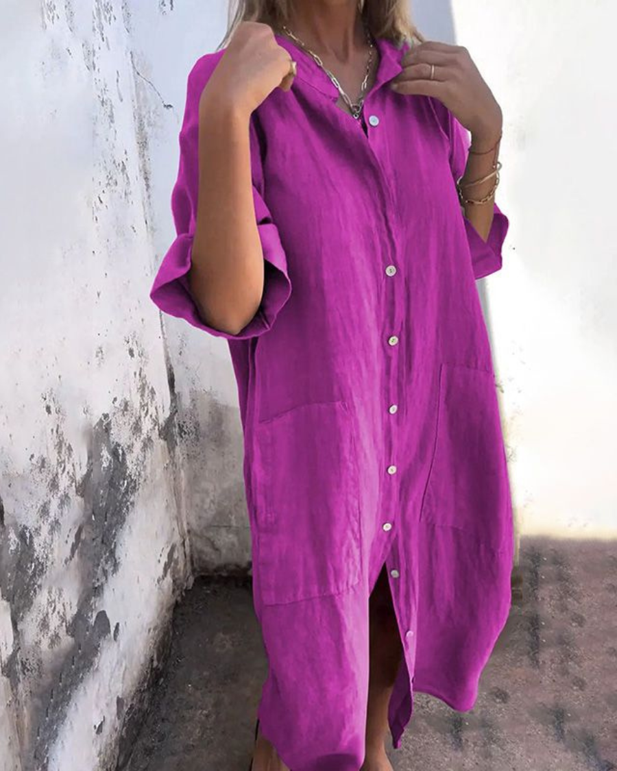 Valerie™ Boho Shirt Dress — Flowy Lightweight Women's Midi 5
